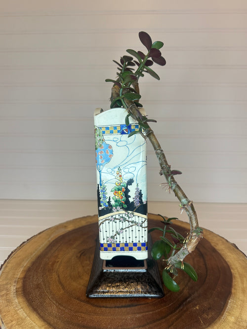 Crazy Legs Jade Bonsai in Art Nouveau Vintage Ceramic