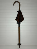 Antique Grundig, Stahl Rohr Sitzstock Walking Cane/ Shooting Stick with Leather Seat