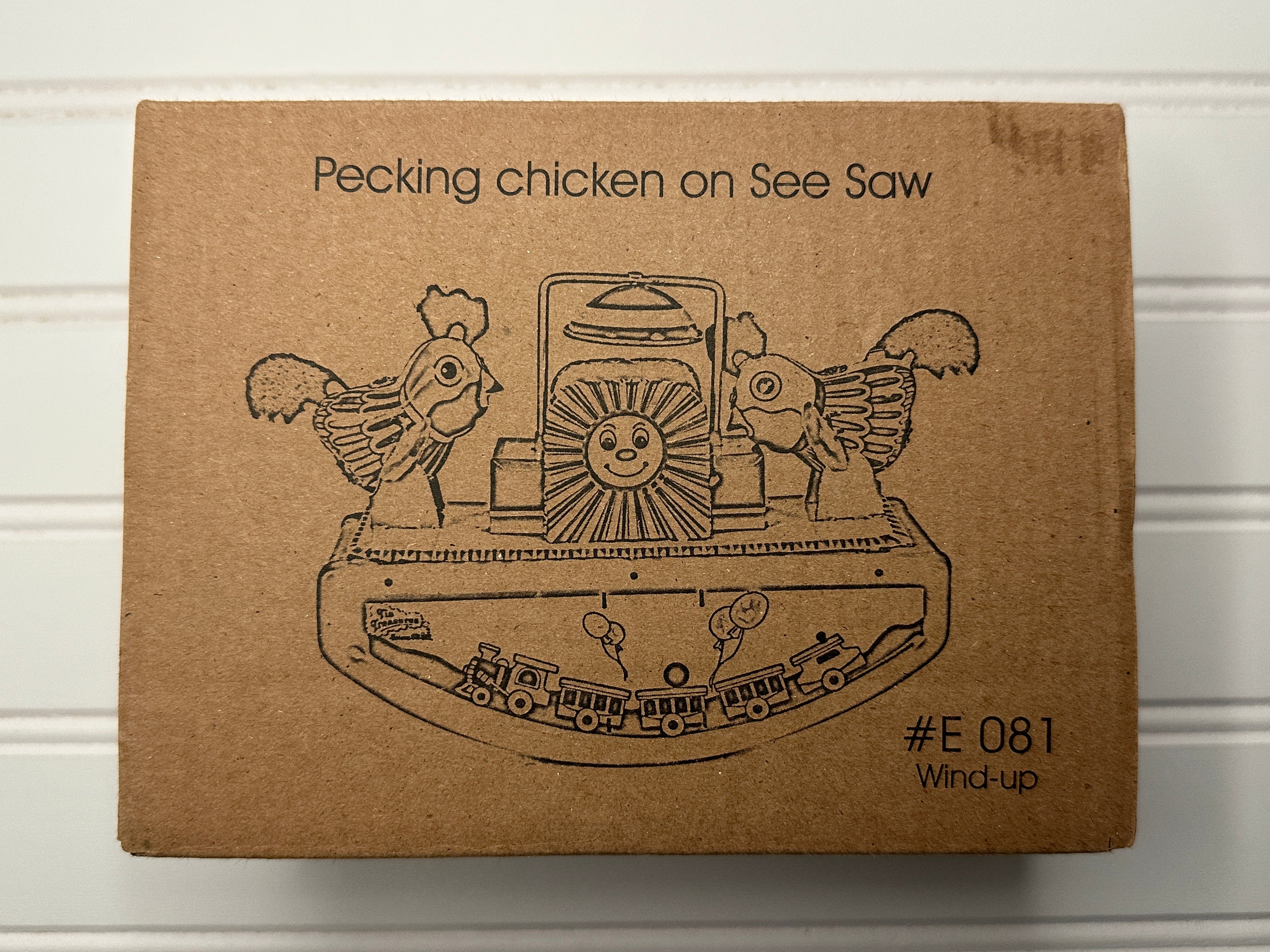 Pecking Chicken on See Saw Vintage Tin Toy