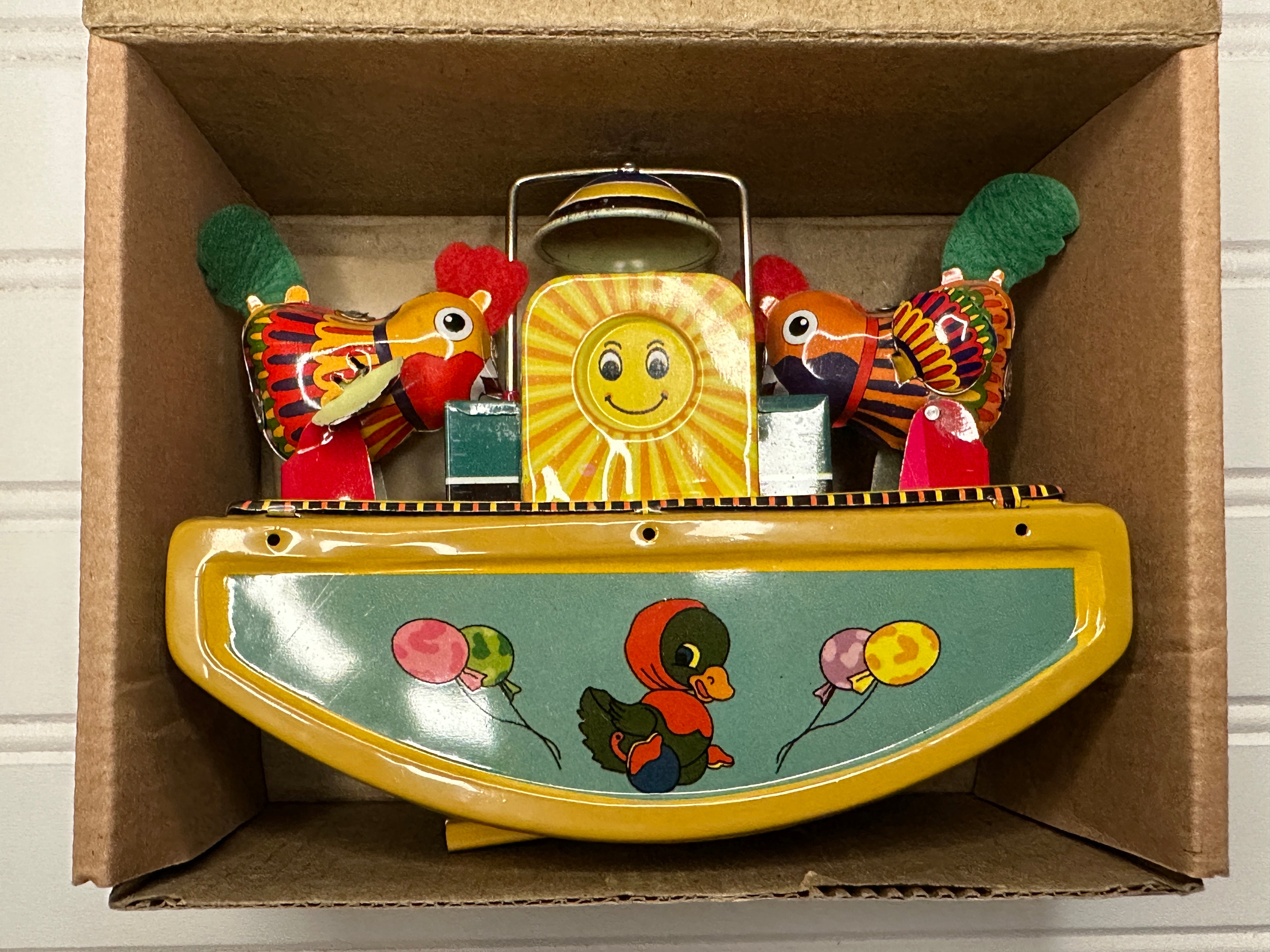 Pecking Chicken on See Saw Vintage Tin Toy