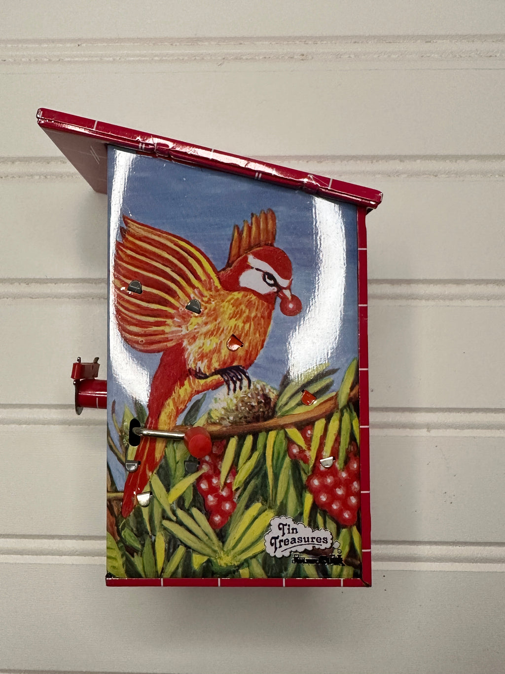 RARE Woodpecker Bank Vintage Tin Toy