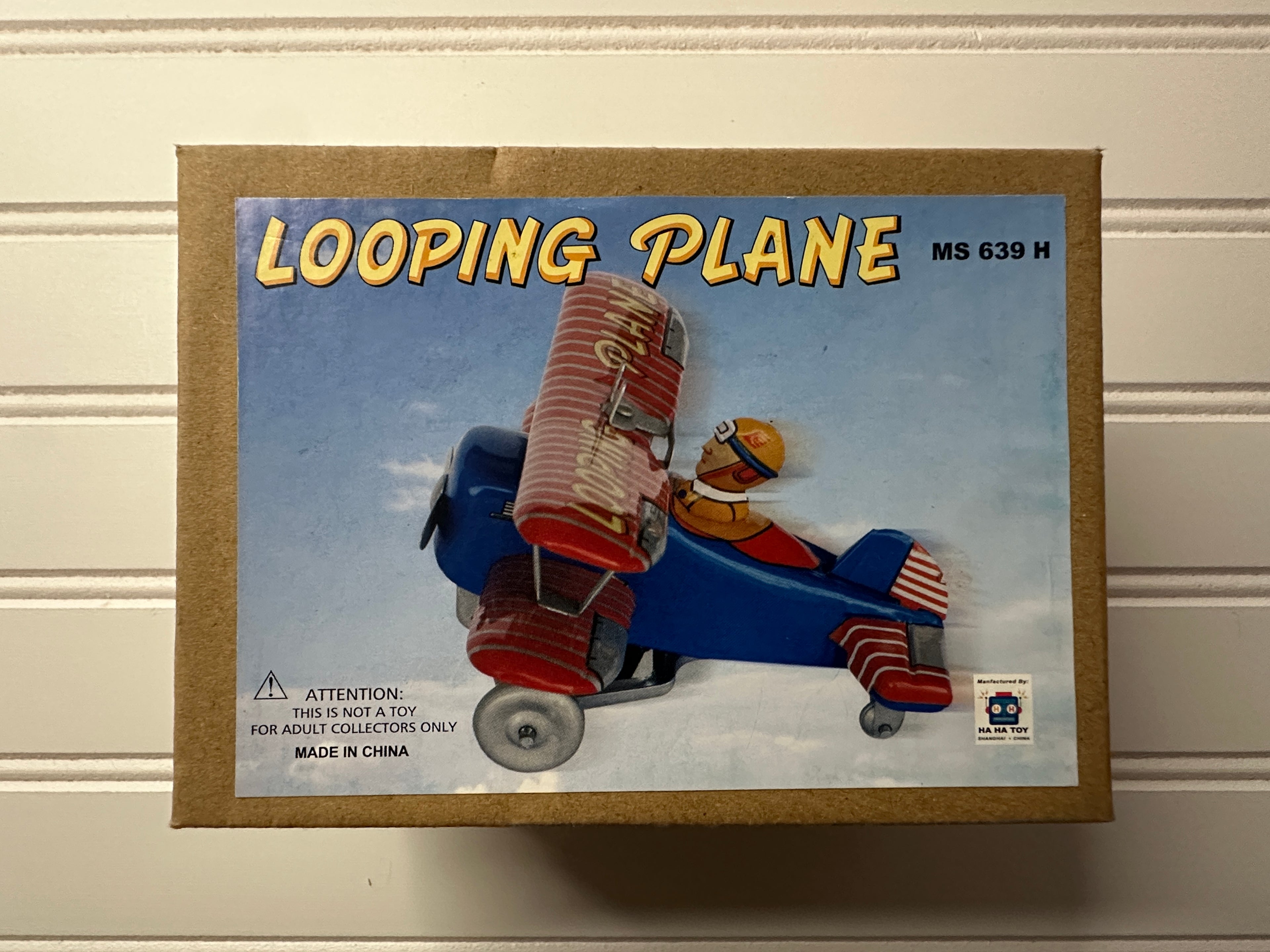 Looping Plane Vintage Tin Toy