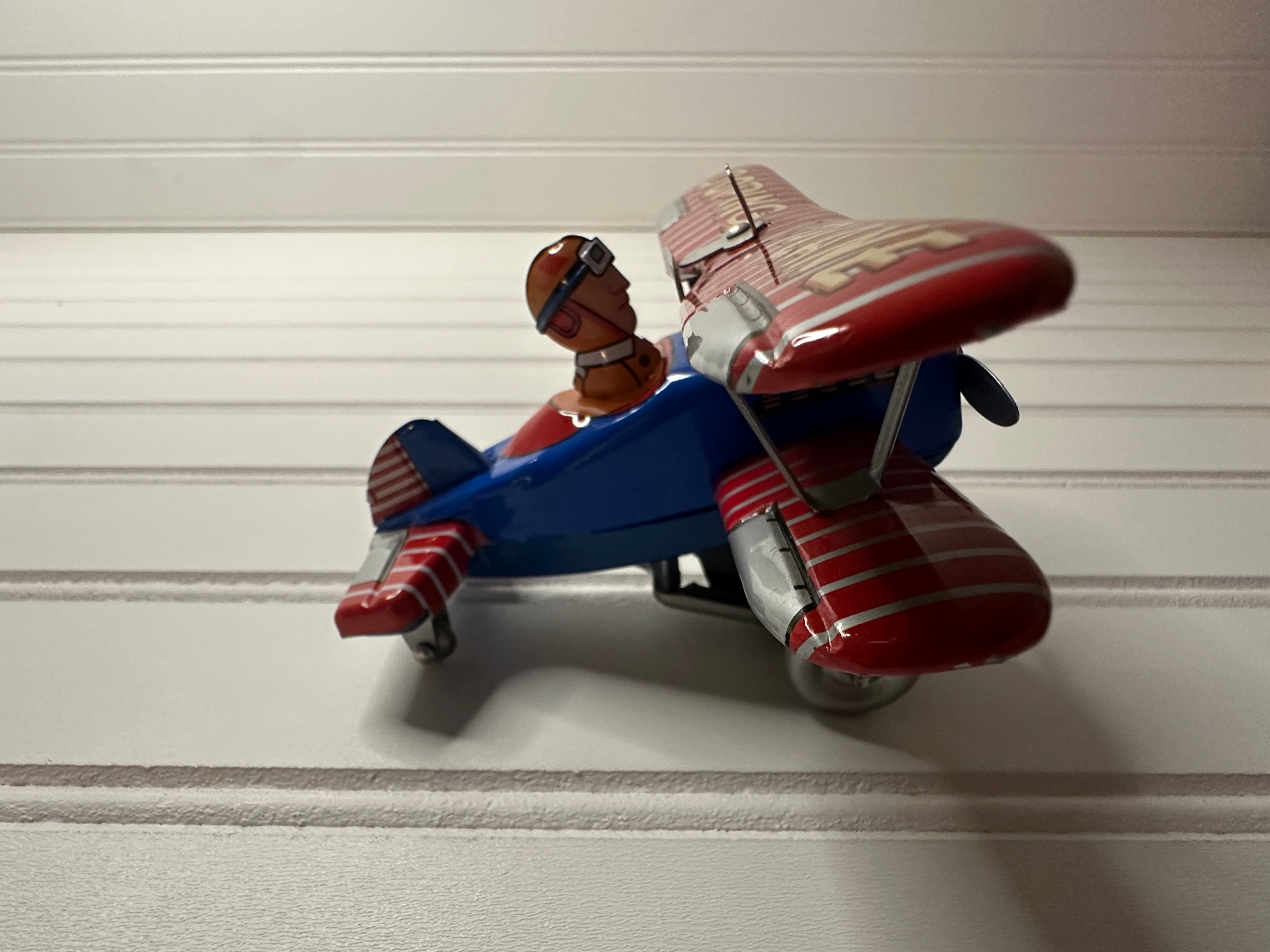 Looping Plane Vintage Tin Toy