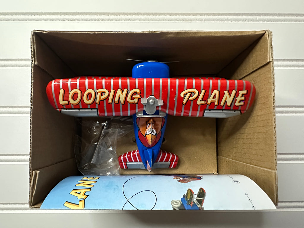 Looping Plane Vintage Tin Toy