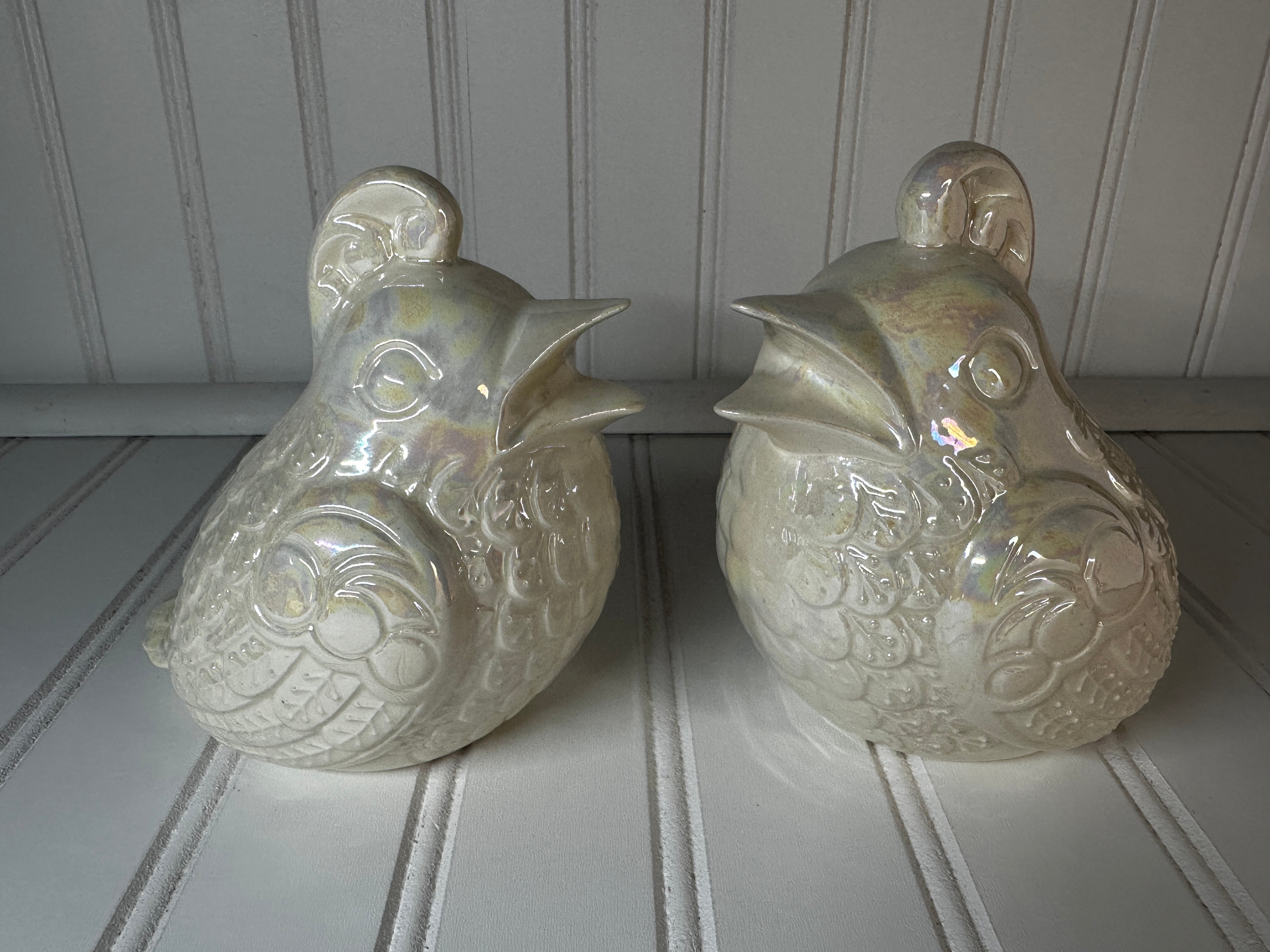 Vintage Ceramic Pearl Bird Pair