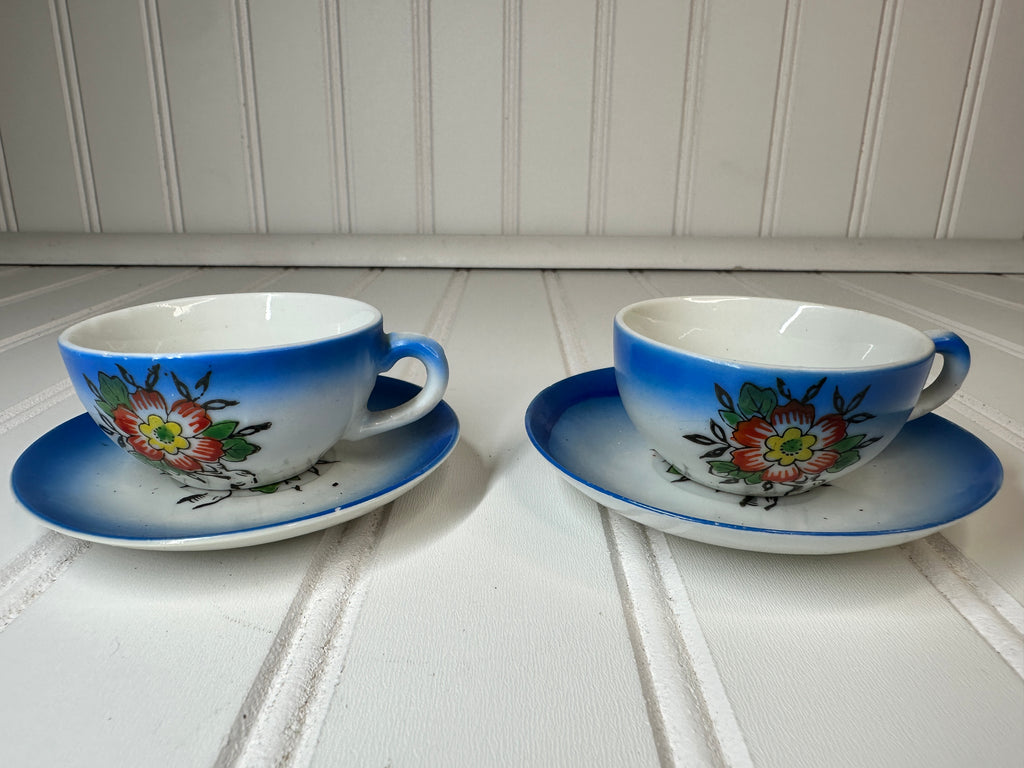 Lusterware Child's Teacup & Saucer Set X2