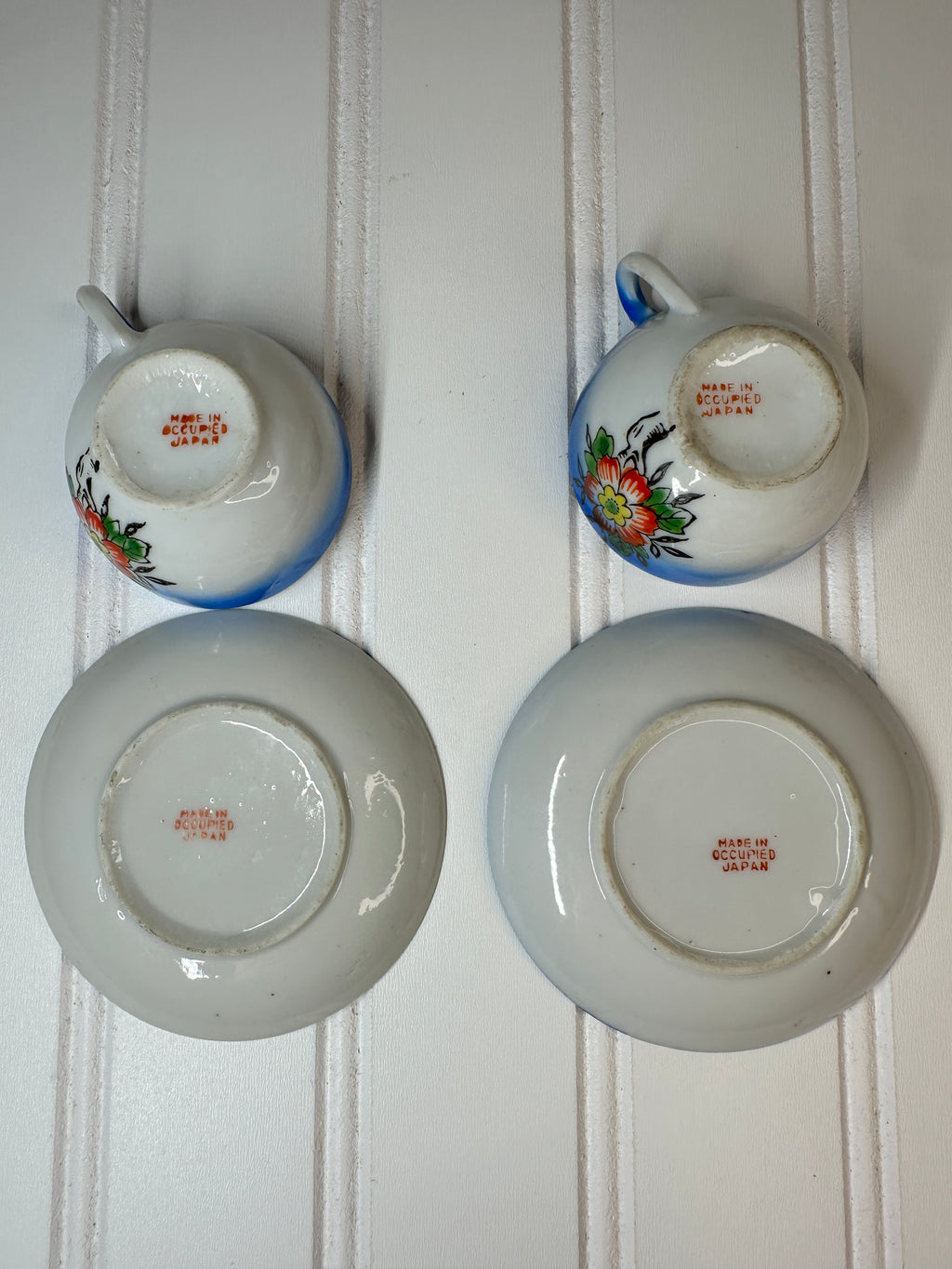 Lusterware Child's Teacup & Saucer Set X2
