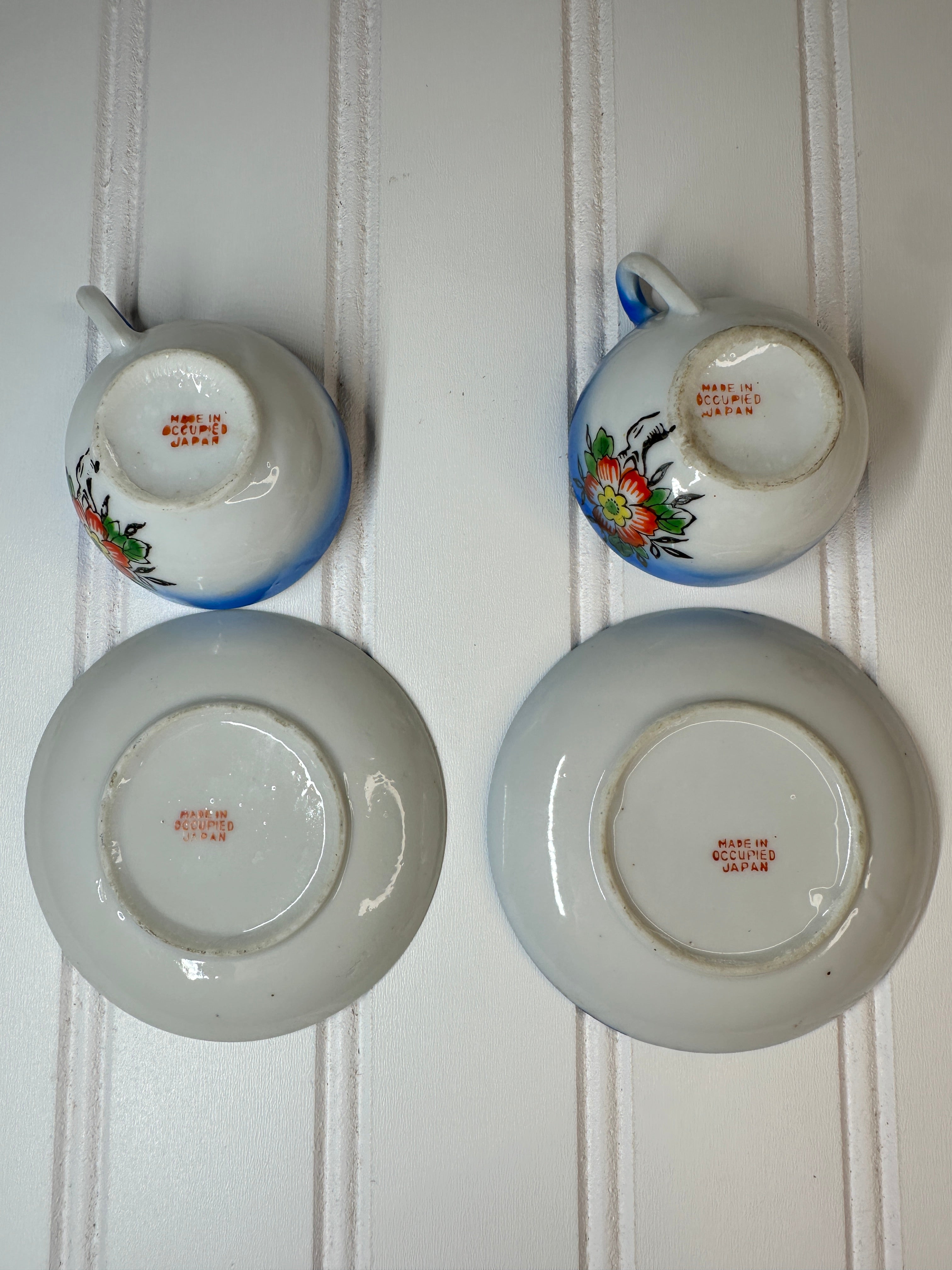 Lusterware Child's Teacup & Saucer Set X2