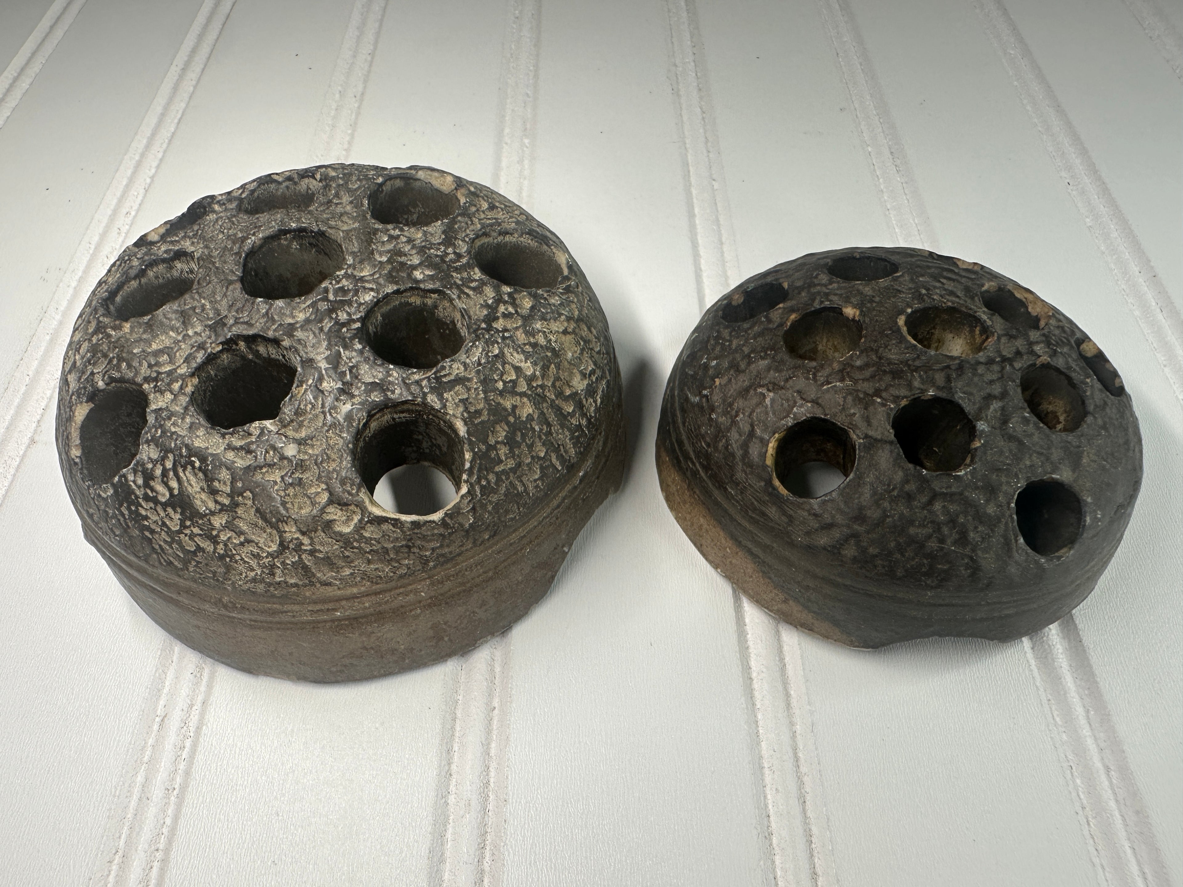 Vintage Flower Frog Pair, Japan