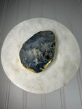 Wooden Keepsake Box with Gold Trimmed Agate & Marble Top